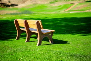 bench on golf course